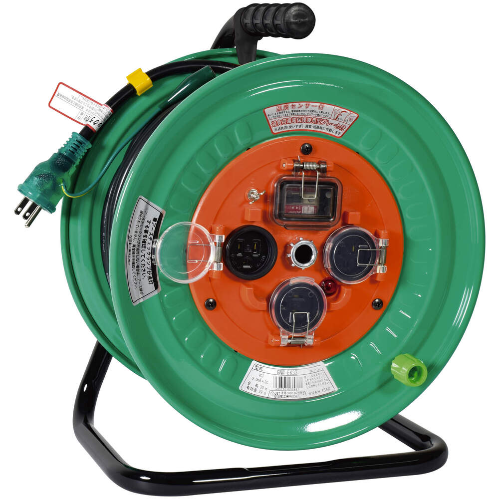 日動工業 日動工業 NPWL-EB33-R 電工ドラム 防雨型LEDラインドラム 赤 漏電保護専用 30m