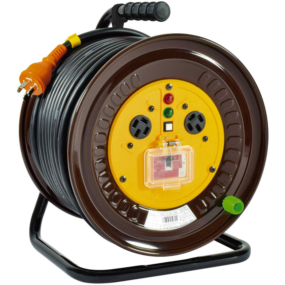 最低価格の <br>日動 電工ドラム 防雨防塵型三相２００Ｖ アース過負荷漏電しゃ断器付 ３０ｍ <br>DNW-EK330-20A 