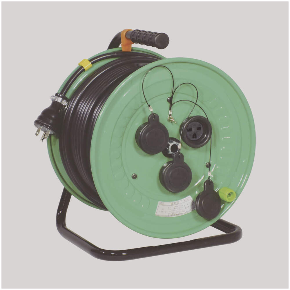 br> 日動 電工ドラム 三相200V 防雨・防塵型 動力用 過負荷漏電保護