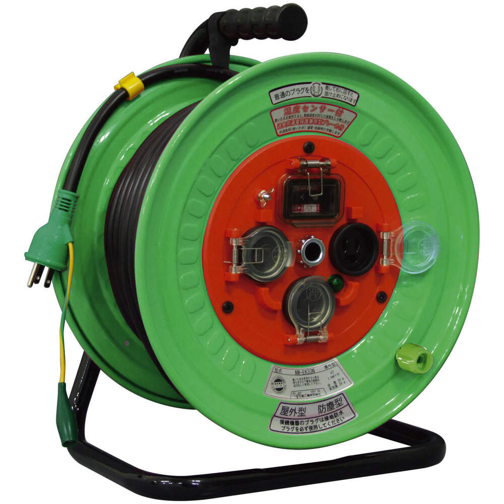 国内発送 日動 電工ドラム 防雨型LEDラインドラム 赤 過負荷漏電保護兼用 30m NPWLEK33R 4866223